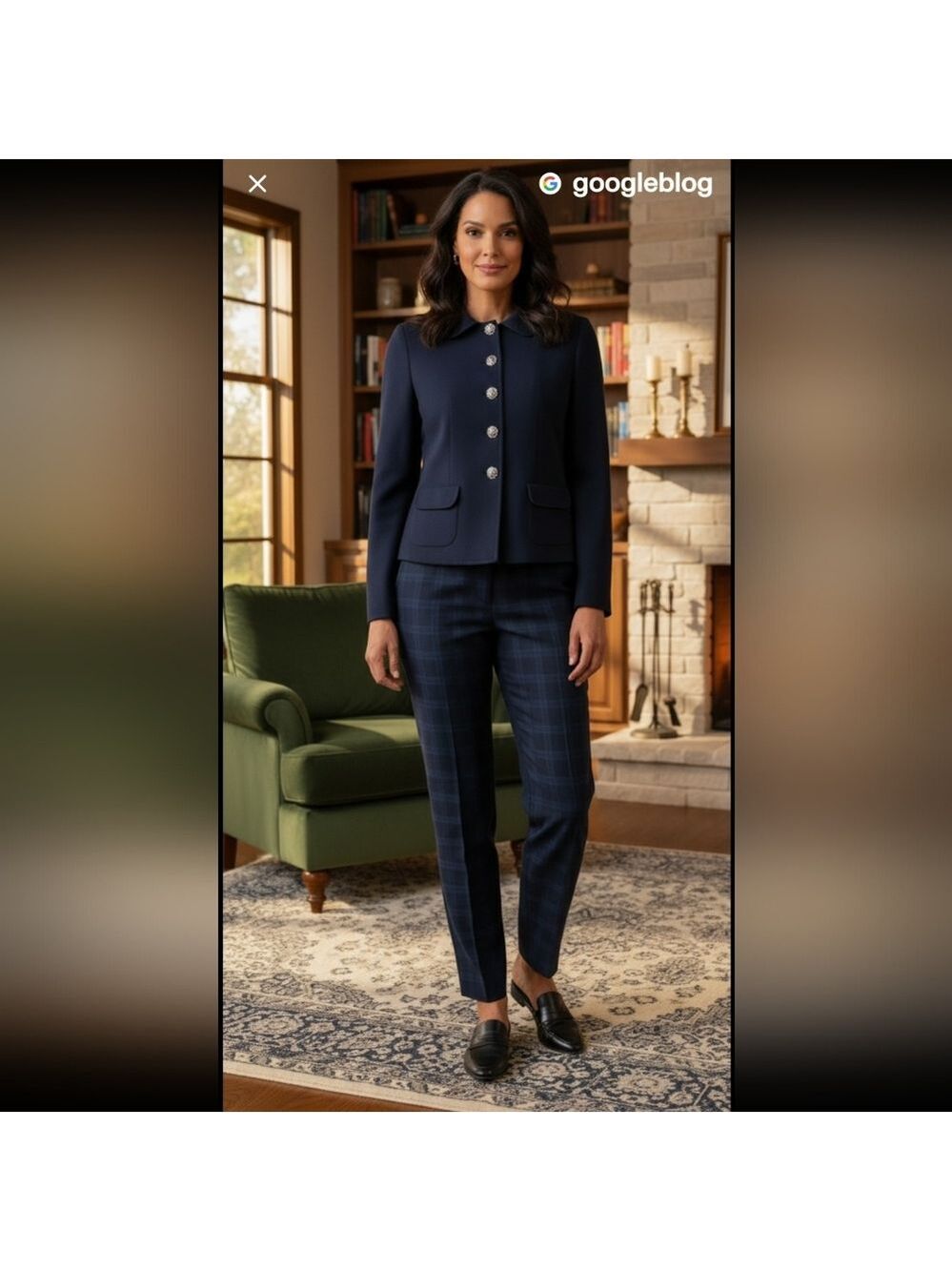 Talbot's Navy Wool Blend jacket,size 8, Silver Filagree Buttons